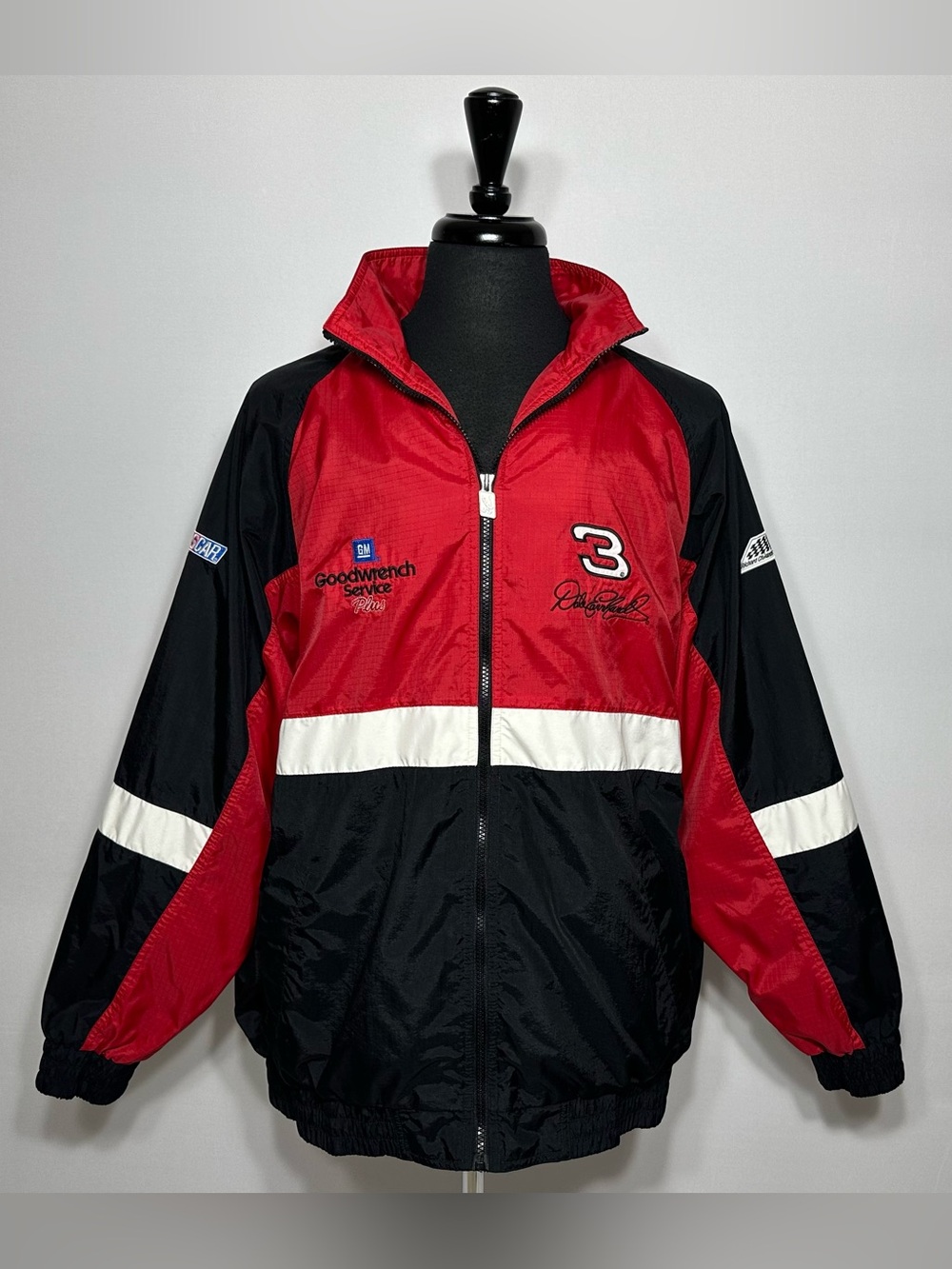 Vintage Dale Earnhardt Racing GM Goodwrench Windbreaker Jacket Men's L NASCAR